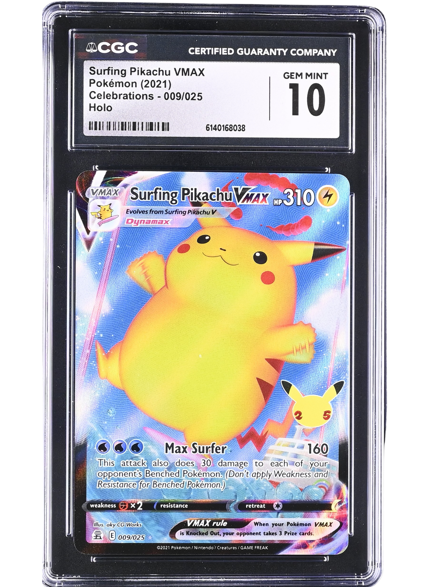 2021 Pokémon Celebrations Surfing Pikachu VMAX #9 CGC 10