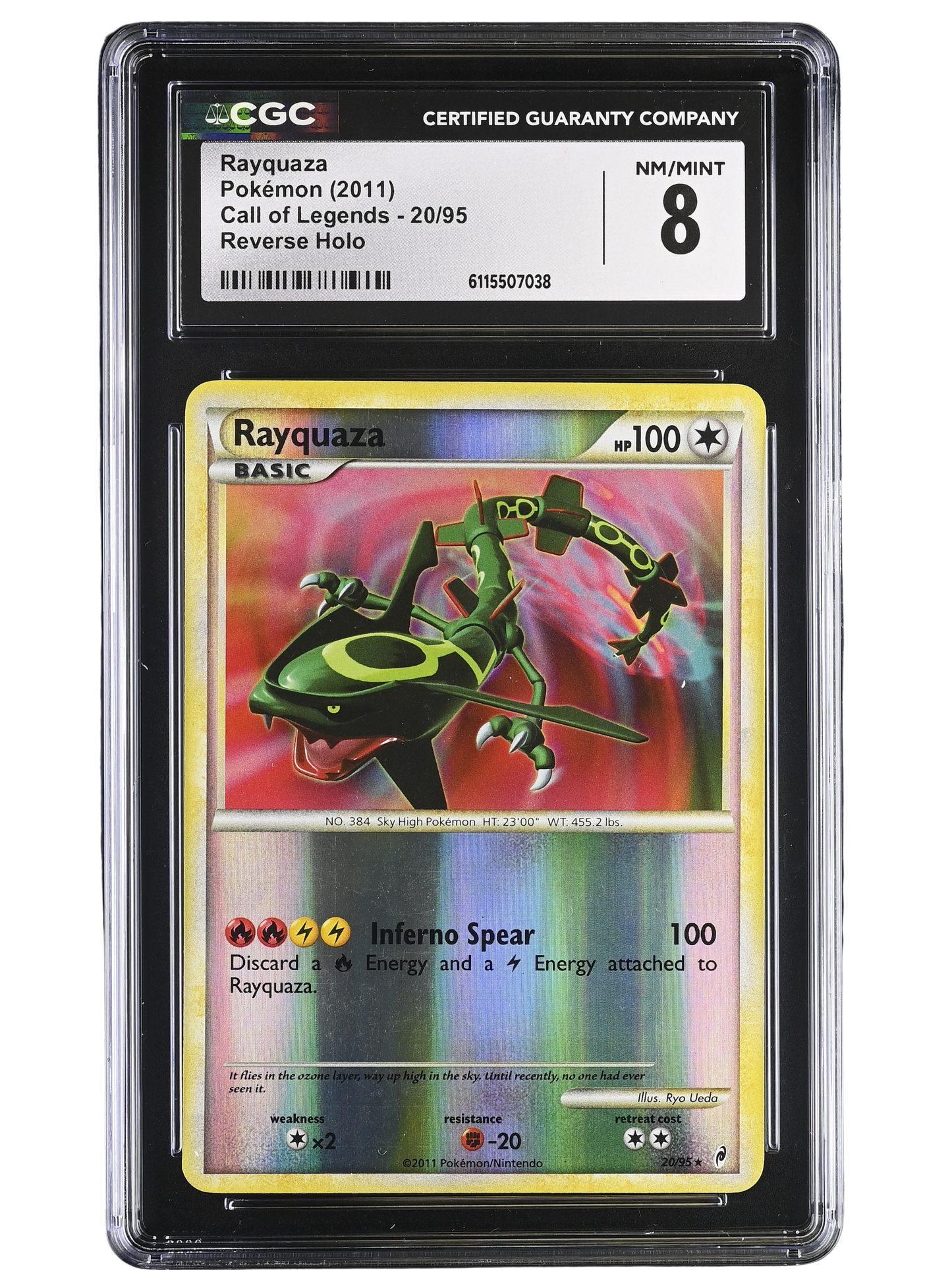 Rayquaza Call Of Legends Reverse Holo CGC 8
