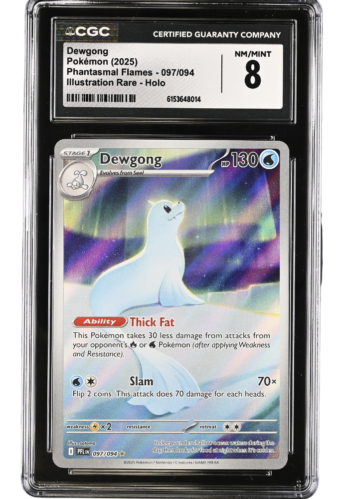 Dewgong 097/094 Phantasmal Flames Illustration Rare Holo CGC 8