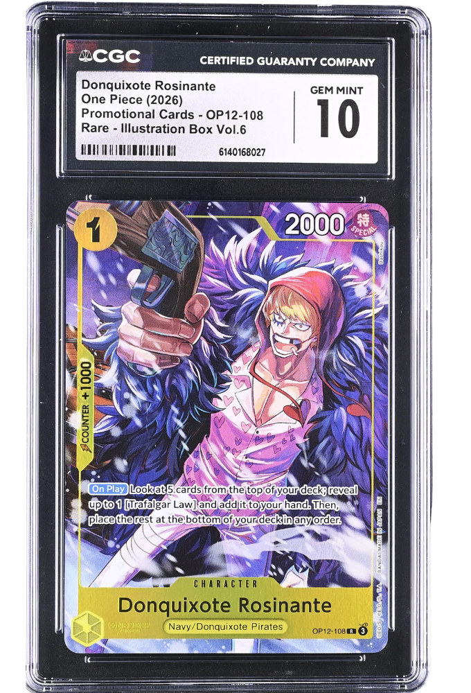 Donquixote Rosinante OP12-108 Promo Illustration Box Vol.6 Holo CGC 10