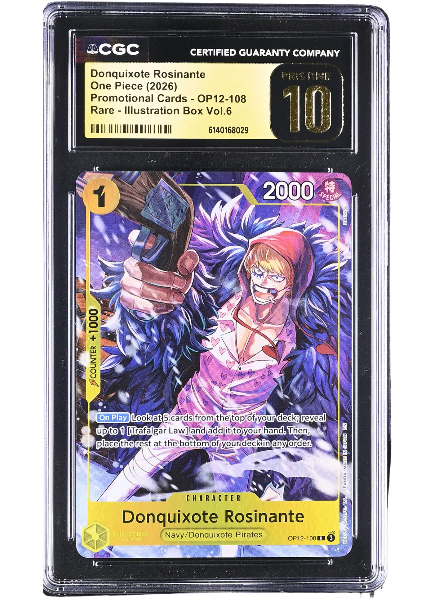 Donquixote Rosinante Promo OP12-108 Illustration Box Vol.6 CGC Pristine 10