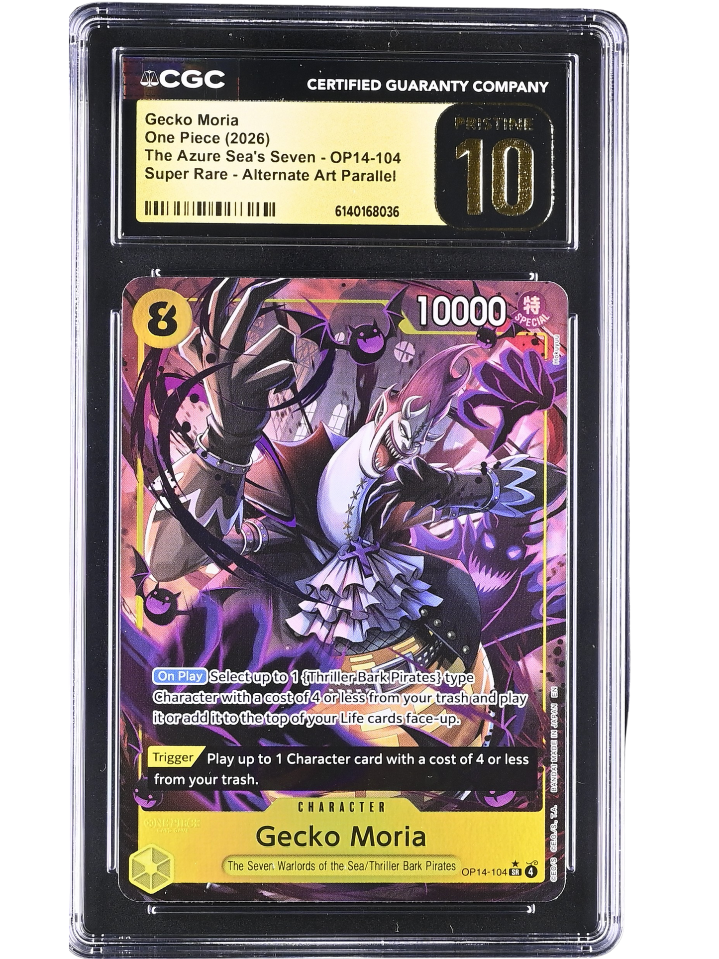 Gecko Moria Alternate Art Parallel OP14-104 The Azure Sea's Seven CGC Pristine 10
