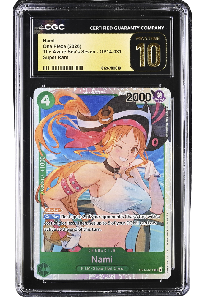 Nami OP14-031 Super Rare The Azure Sea's Seven Holo CGC Pristine 10