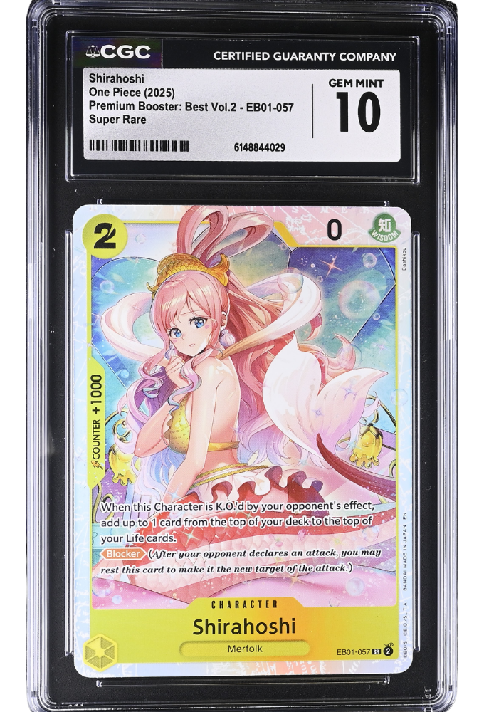 Shirahoshi EB01-057 Super Rare Premium Booster: Best Vol.2 Holo CGC 10