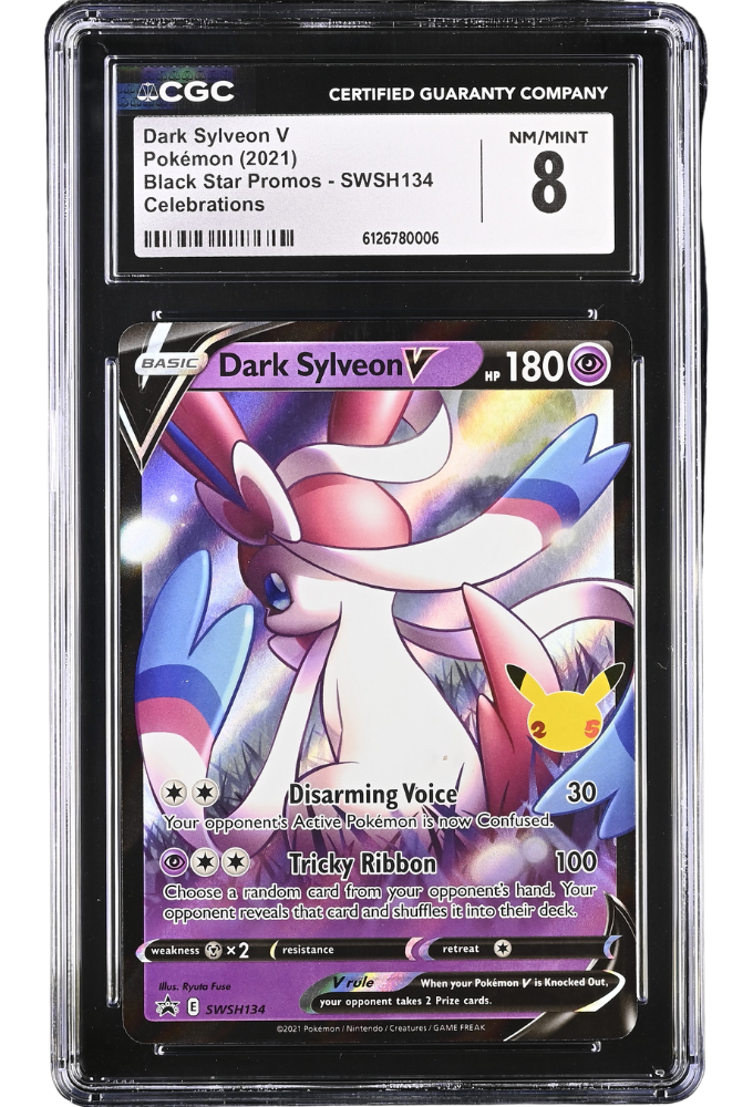 Dark Sylveon V SWSH134 Black Star Promos Celebrations Holo CGC 8