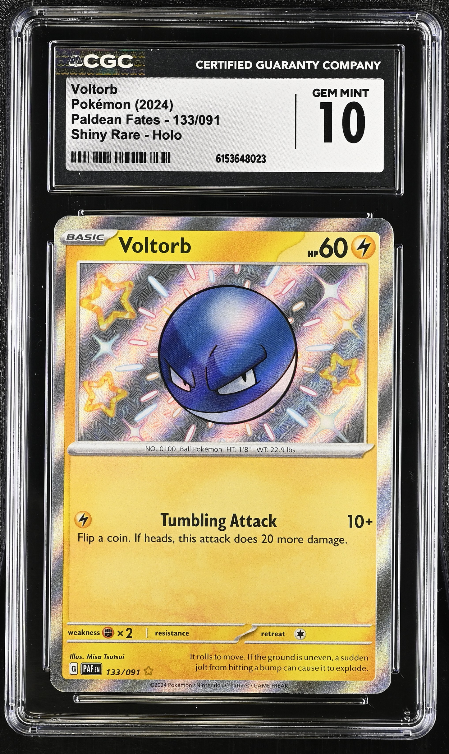 Voltorb Paldean Fates Shiny Rare CGC 10