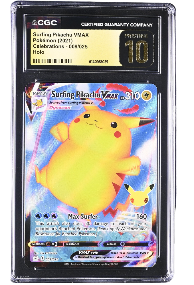 Surfing Pikachu Vmax 009/025 Celebrations Holo CGC Pristine 10