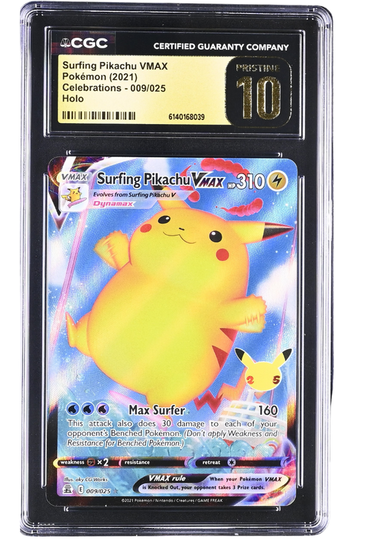 Surfing Pikachu Vmax 009/025 Celebrations Holo CGC Pristine 10