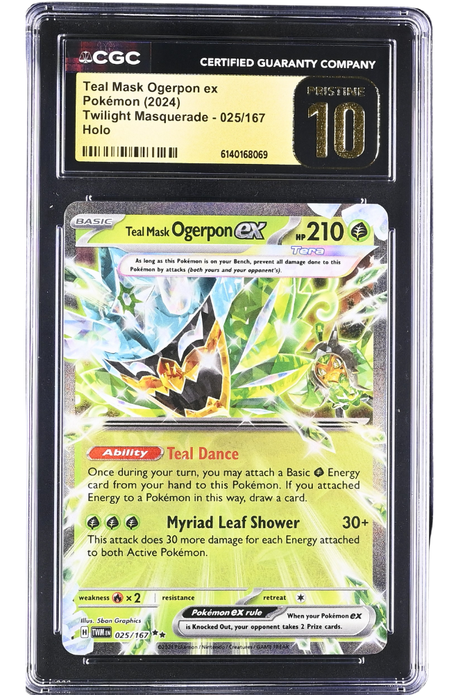 Teal Mask Ogerpon ex 025/167 Twilight Masquerade Holo CGC Pristine 10