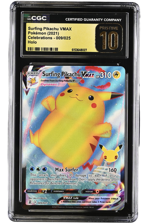 Surfing Pikachu Vmax 009/025 Celebrations Holo CGC Pristine 10