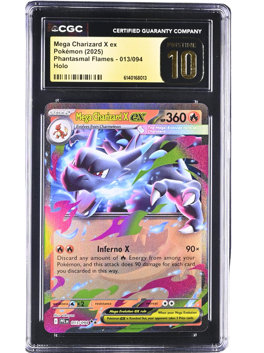 Mega Charizard X ex Holo 013/094 Phantasmal Flames CGC Pristine 10