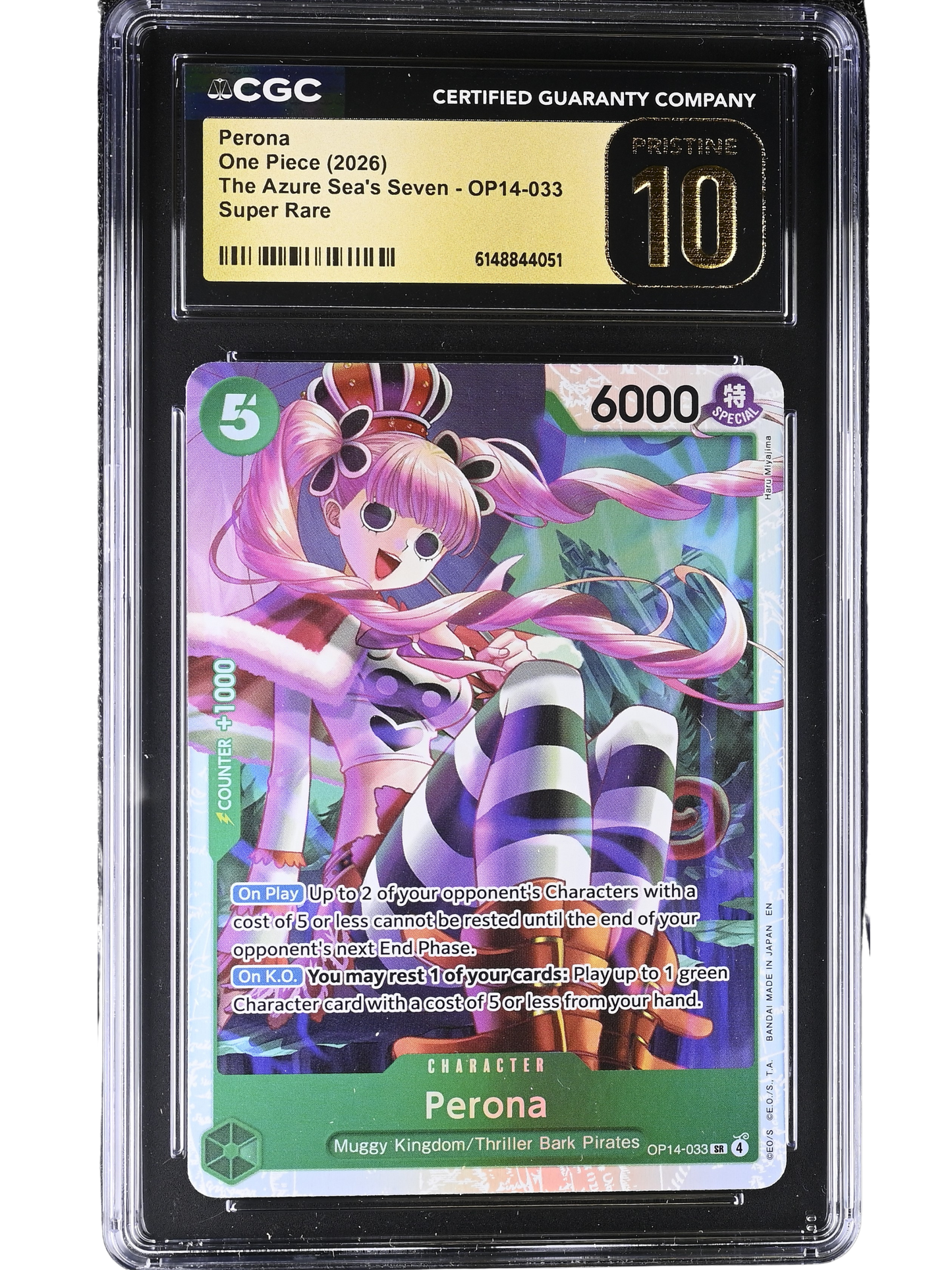 Perona Super Rare OP14-033 The Azure Sea's Seven CGC Pristine 10