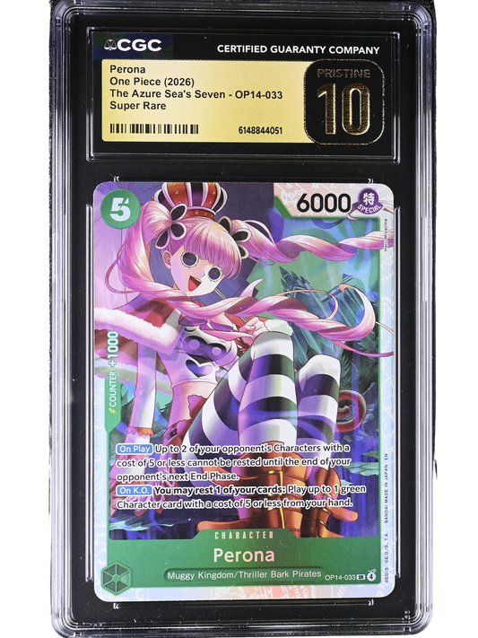 Perona Super Rare OP14-033 The Azure Sea's Seven CGC Pristine 10