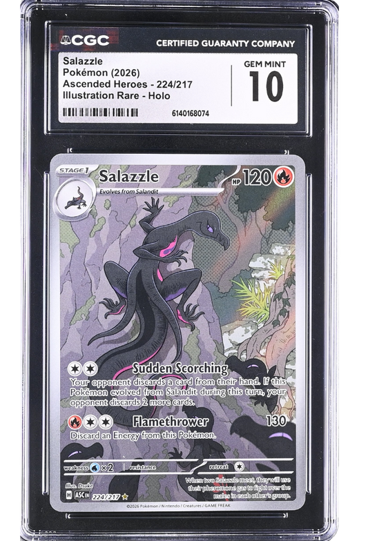 Salazzle 224/217 Ascended Heroes Illustration Rare Holo CGC 10