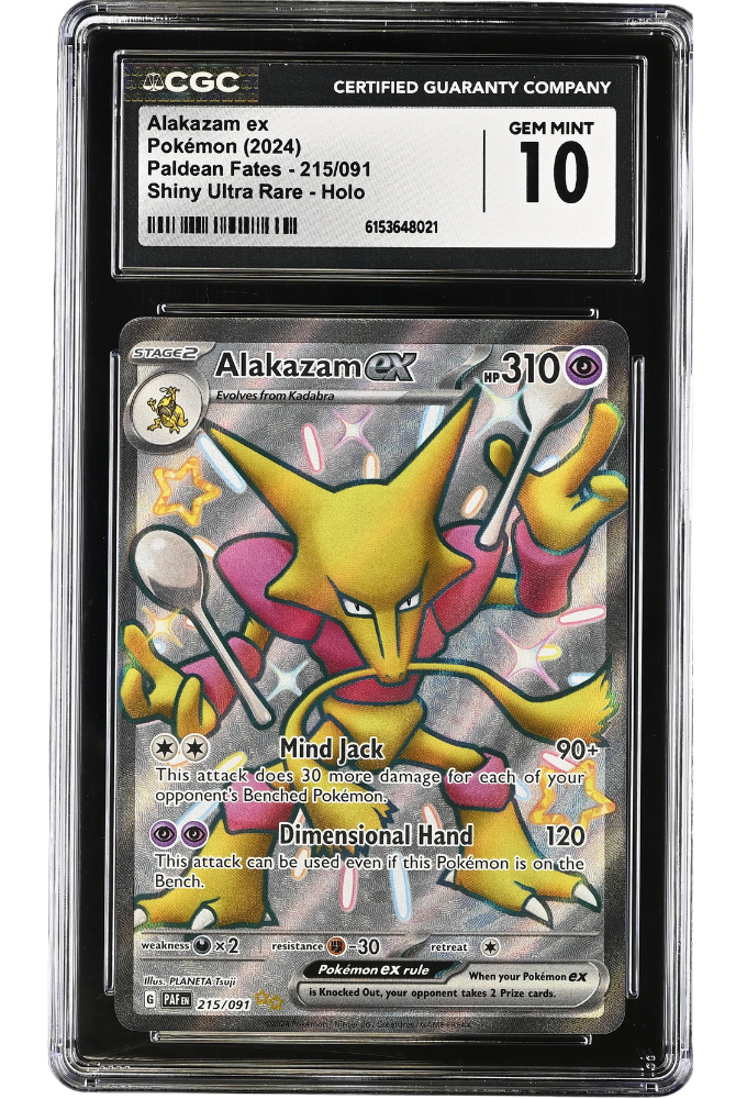 Alakazam 215/091 Paldean Fates Shiny Ultra Rare Holo CGC 10