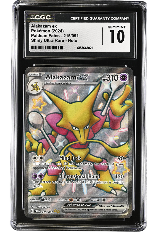 Alakazam 215/091 Paldean Fates Shiny Ultra Rare Holo CGC 10