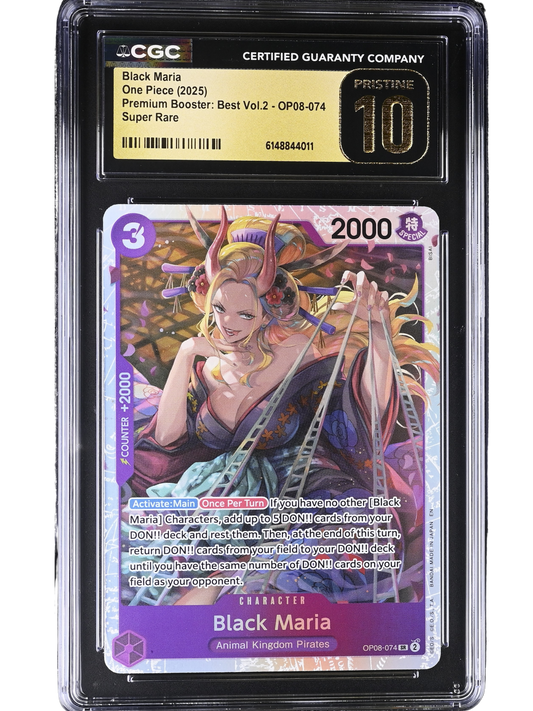 Black Maria Super Rare OP08-074 Premium Booster: Vol.2 CGC Pristine 10
