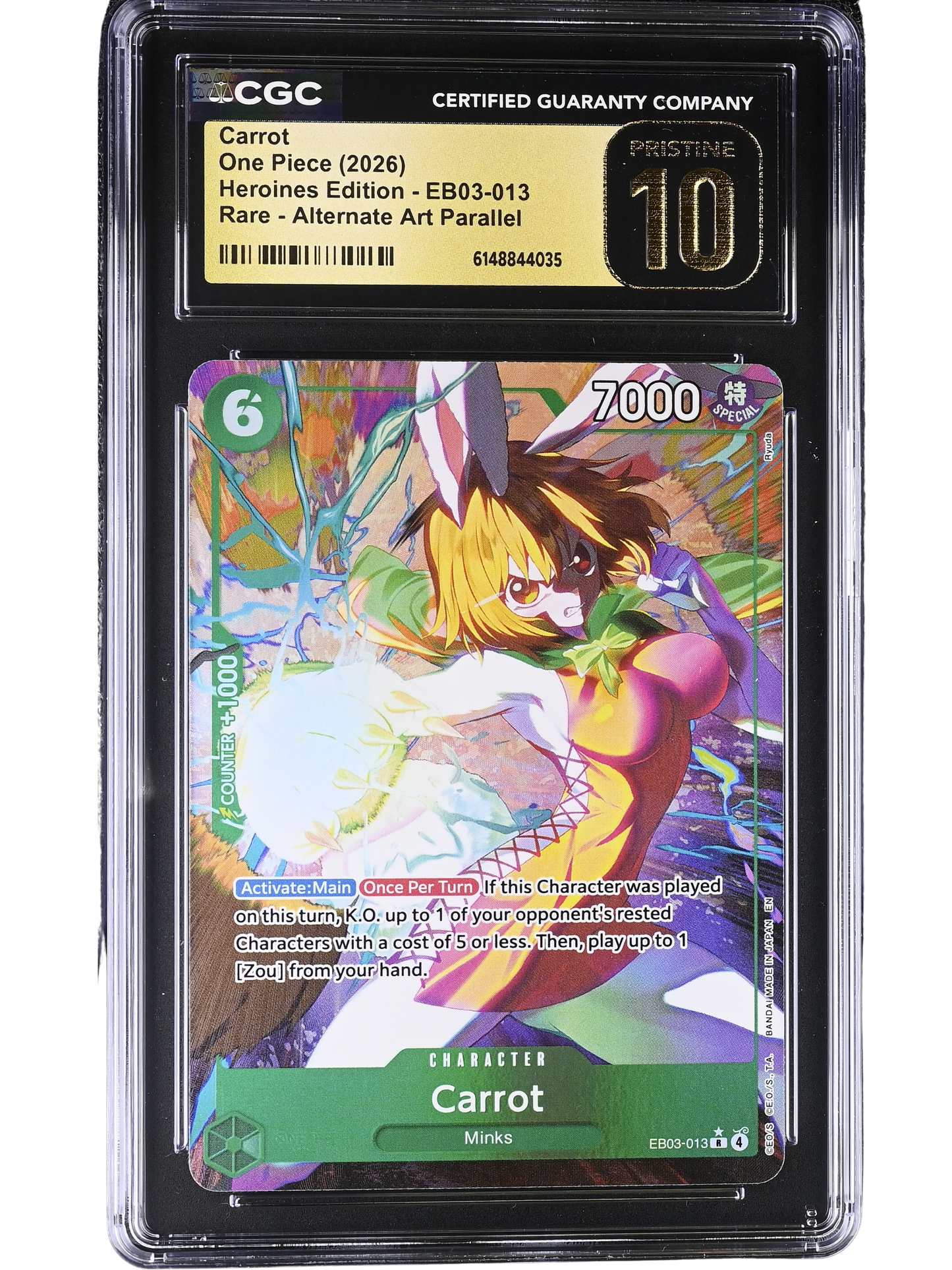 Carrot Alternate Art Parallel EB03-013 Heroines Edition CGC Pristine 10