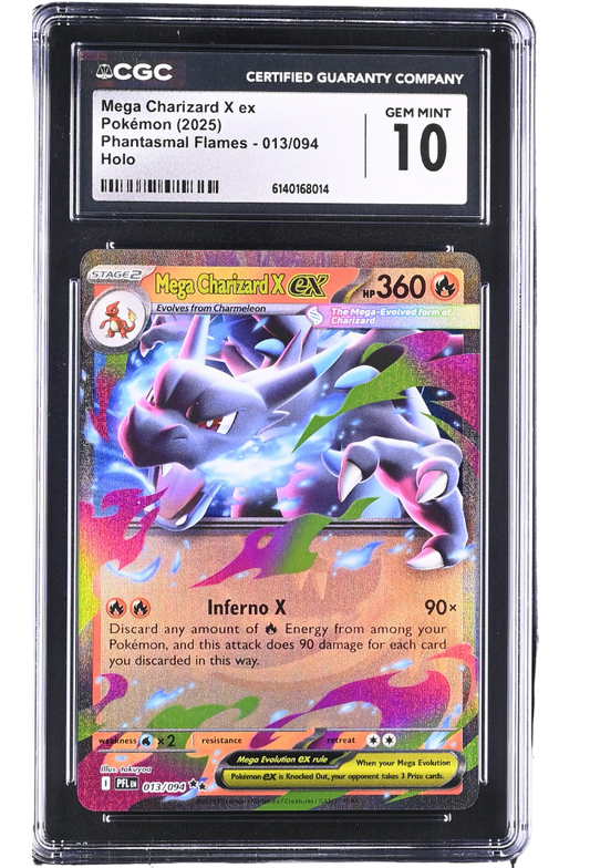 Mega Charizard X ex 013/094 Phantasmal Flames Holo CGC 10