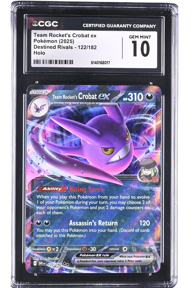 Team Rocket's Crobat ex 122/182 Destined Rivals Holo CGC 10