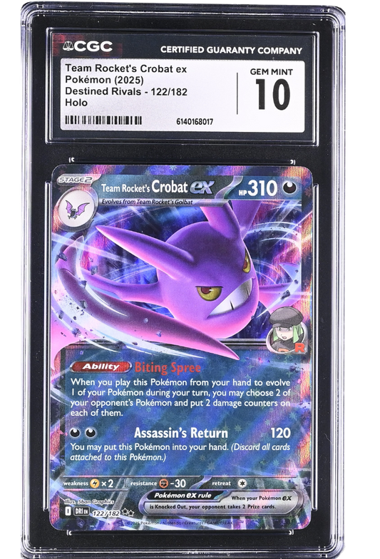 Team Rocket's Crobat ex 122/182 Destined Rivals Holo CGC 10
