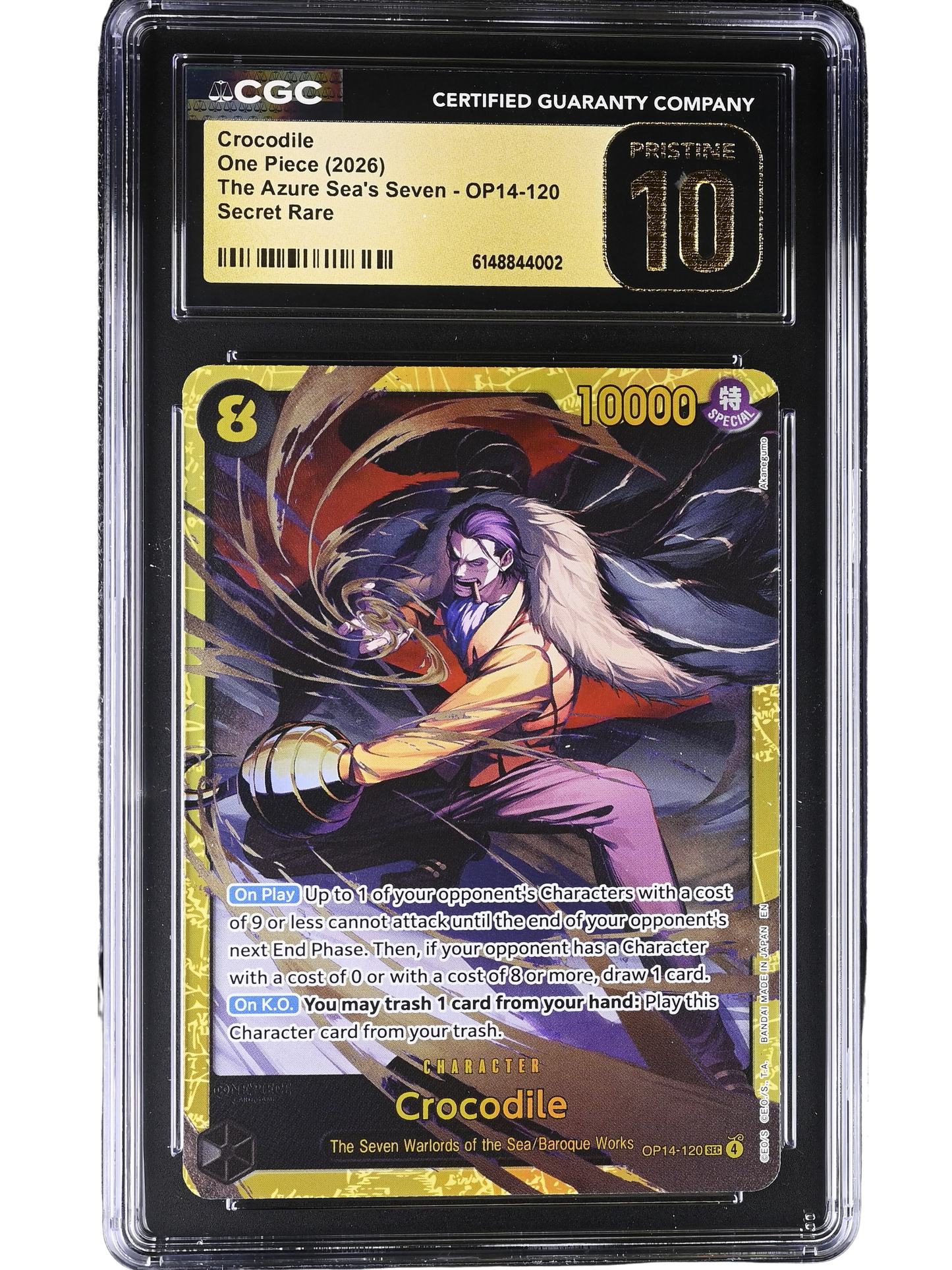 Crocodile Secret Rare OP14-120 The Azure Sea's Seven CGC Pristine 10