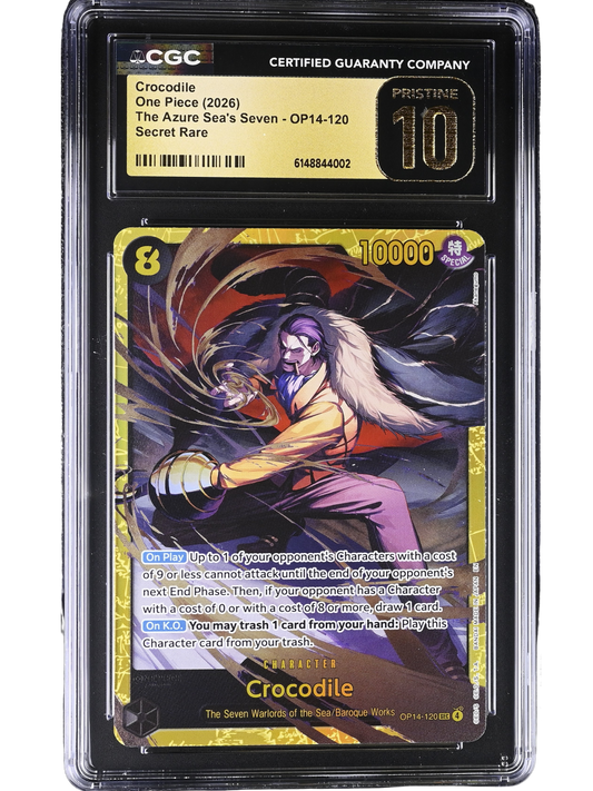 Crocodile Secret Rare OP14-120 The Azure Sea's Seven CGC Pristine 10
