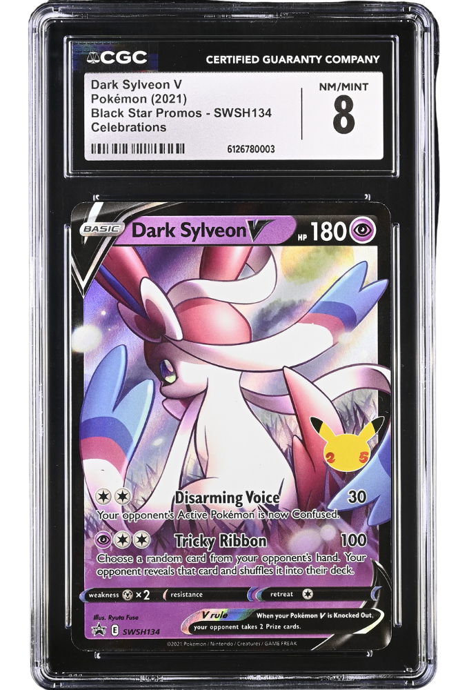 Dark Sylveon V SWSH134 Black Star Promos Celebrations Holo CGC 8