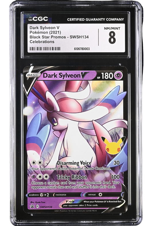 Dark Sylveon V SWSH134 Black Star Promos Celebrations Holo CGC 8