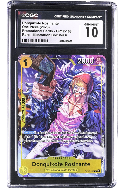 Donquixote Rosinante OP12-108 Promo Illustration Box Vol.6 Holo CGC 10