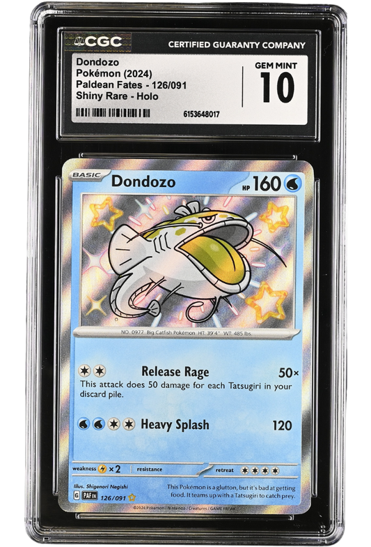 Dondozo 126/091 Paldean Fates Shiny Rare Holo CGC 10