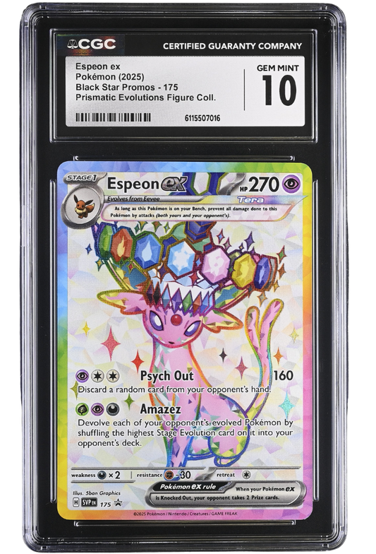 Espeon ex 175 Black Star Promos Prismatic Evolutions Figure Coll. Holo CGC 10