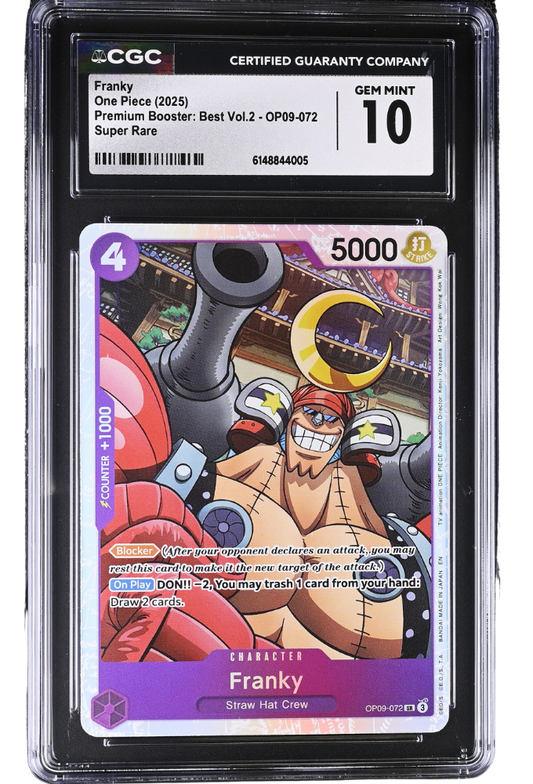 Franky OP09-072 Super Rare Premium Booster: Best Vol.2 Holo CGC 10