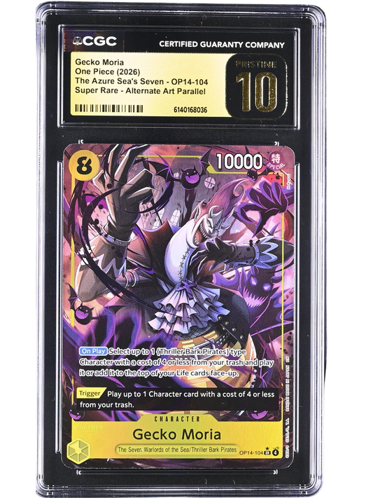 Gecko Moria Alternate Art Parallel OP14-104 The Azure Sea's Seven CGC Pristine 10