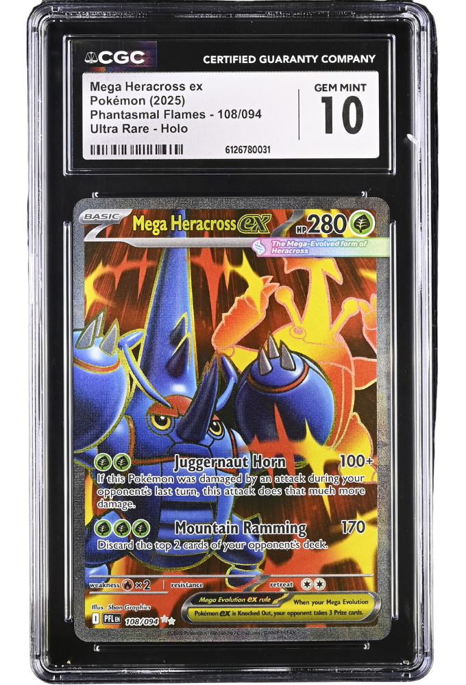 Mega Heracross ex 108/094 Phantasmal Flames Ultra Rare Holo CGC 10