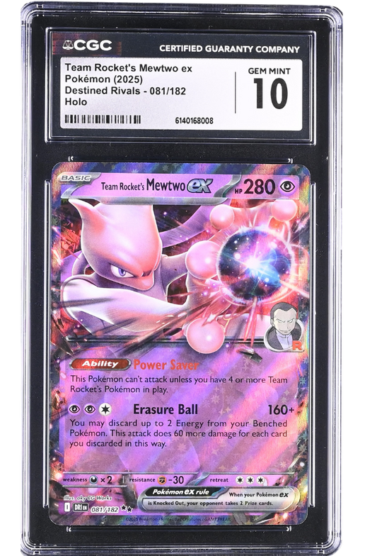 Team Rocket's Mewtwo ex 081/182 Destined Rivals Holo CGC 10