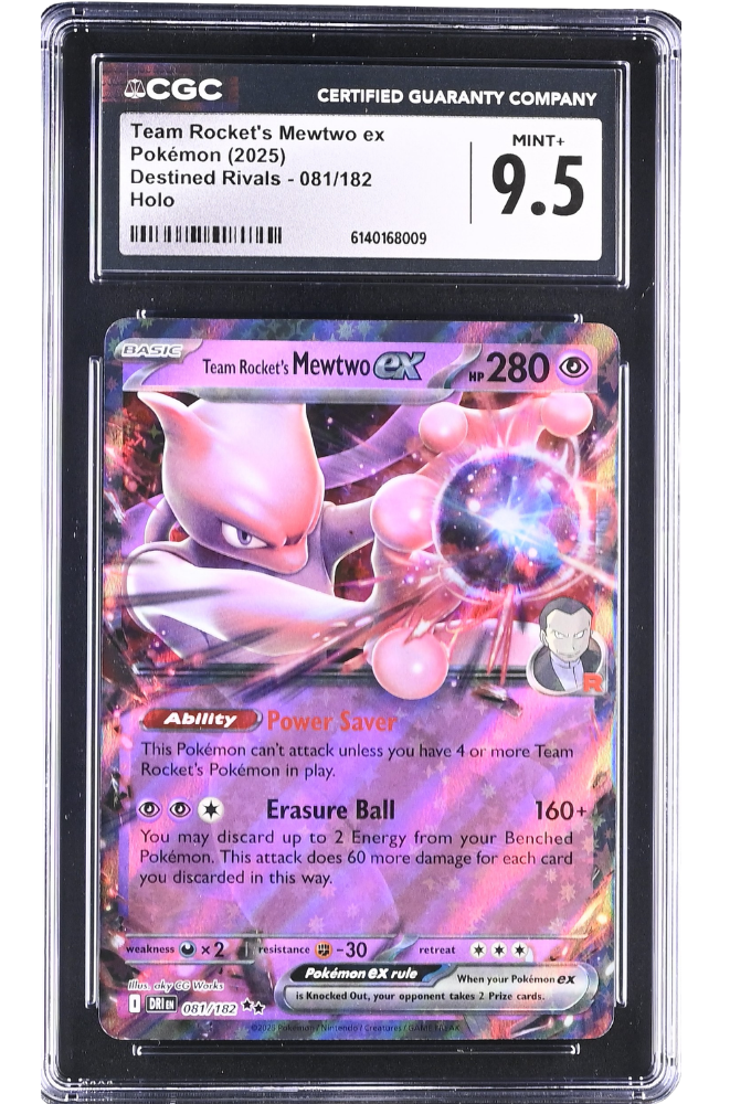 Team Rocket's Mewtwo ex 081/182 Destined Rivals Holo CGC 9.5