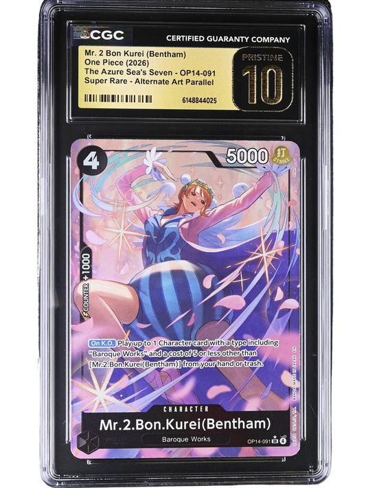 Mr. 2 Bon Kurei (Bentham) Alternate Art OP14-091 The Azure Sea's Seven CGC Pristine 10