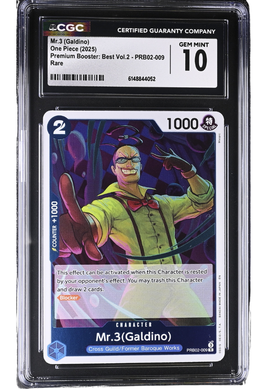 Mr.3 (Galdino) PRB02-009 Rare Premium Booster: Best Vol.2 Holo CGC 10