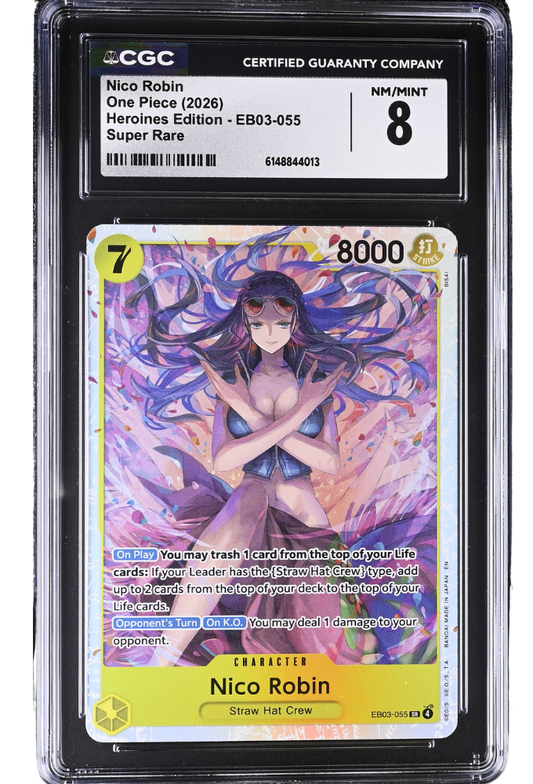 Nico Robin EB03-055 Heroines Edition Super Rare Holo CGC 8