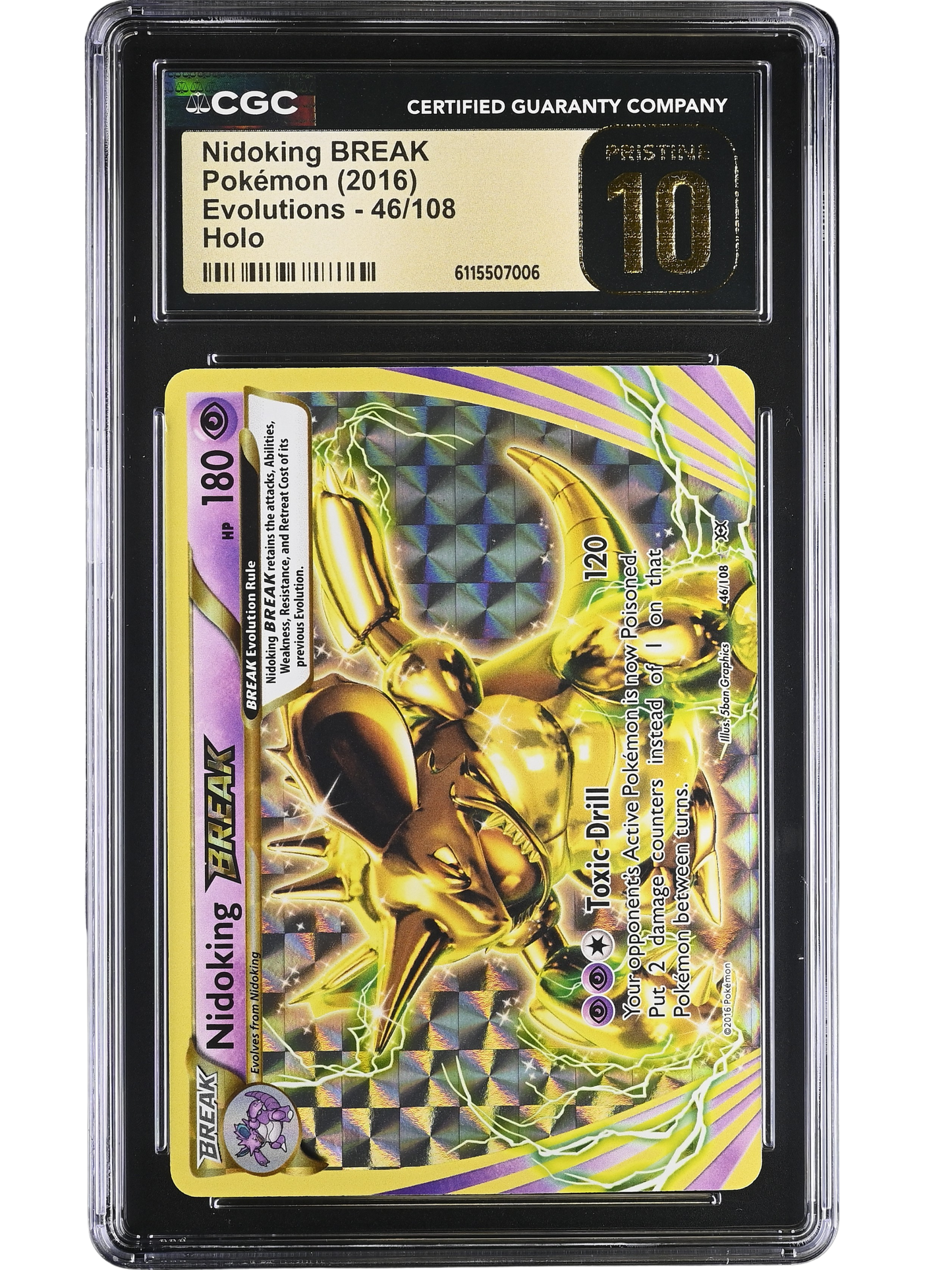 Nidoking BREAK Holo 46/108 Evolutions CGC Pristine 10