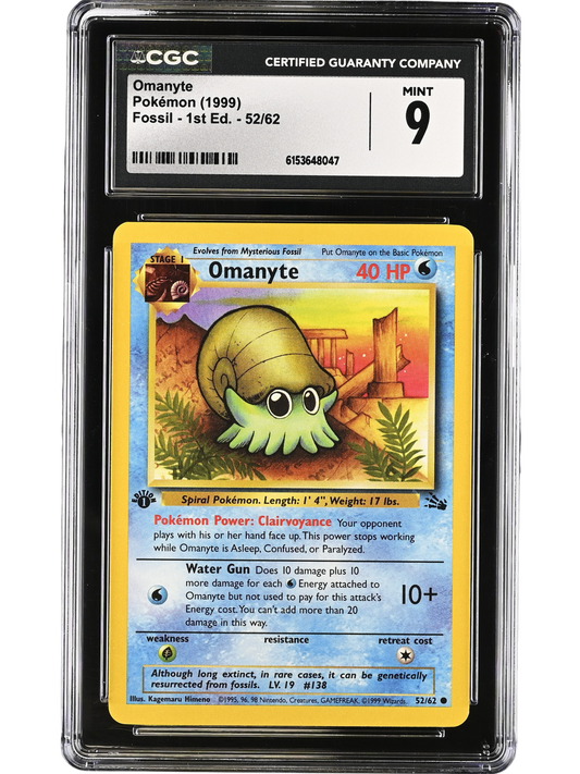 Omanyte 1st Edition 52/62 Fossil CGC 9