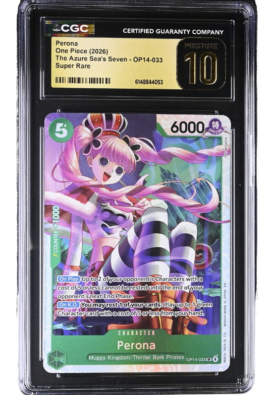 Perona OP14-033 The Azure Sea's Seven Super Rare Holo CGC Pristine 10