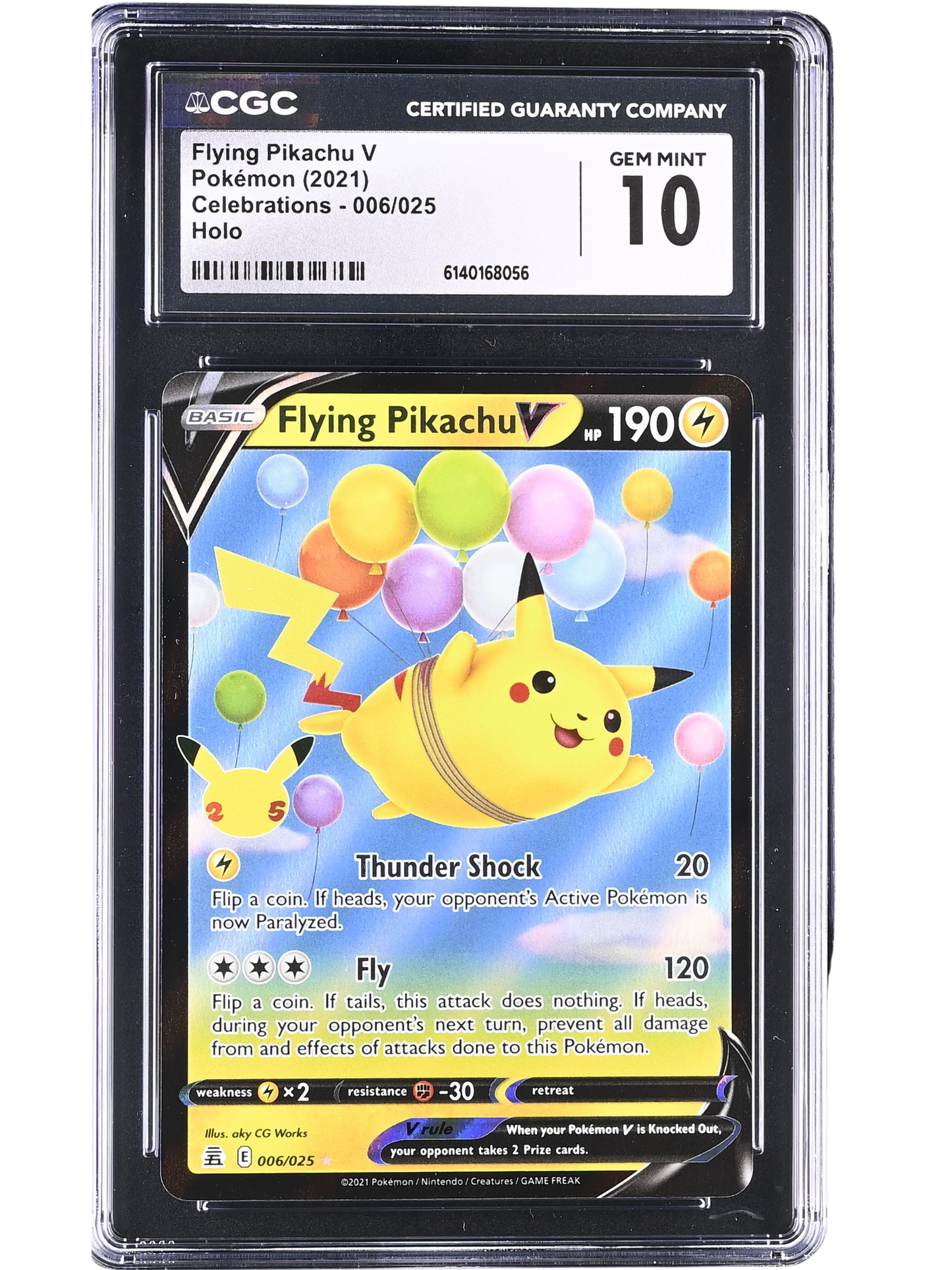 Flying Pikachu V 006/025 Celebrations Holo CGC 10