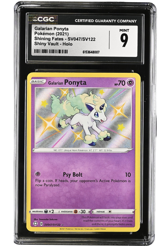 Galarian Ponyta SV047/SV122 Shining Fates Shiny Rare Holo CGC 9