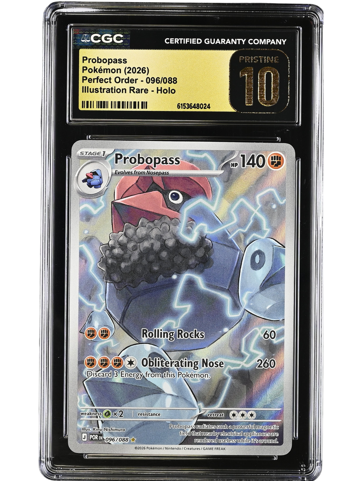 Probopass Illustration Rare Holo 096/088 Perfect Order CGC Pristine 10
