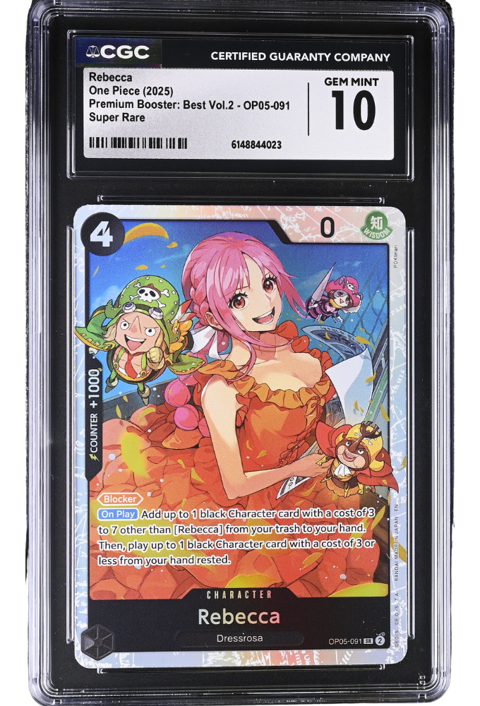 Rebecca OP05-091 Super Rare Premium Booster: Best Vol.2 Holo CGC 10