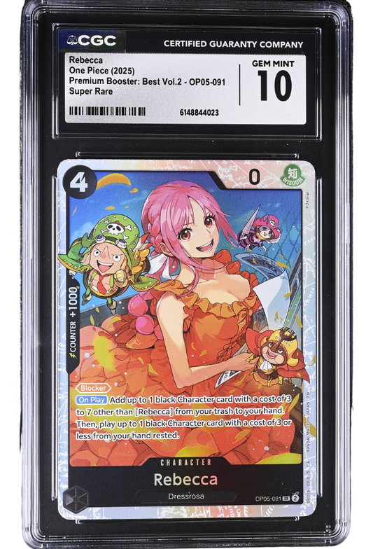 Rebecca OP05-091 Super Rare Premium Booster: Best Vol.2 Holo CGC 10