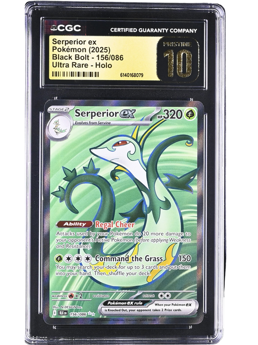 Serperior Ultra Rare Holo 156/086 Black Bolt CGC Pristine 10