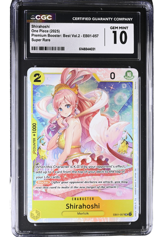 Shirahoshi EB01-057 Super Rare Premium Booster: Best Vol.2 Holo CGC 10